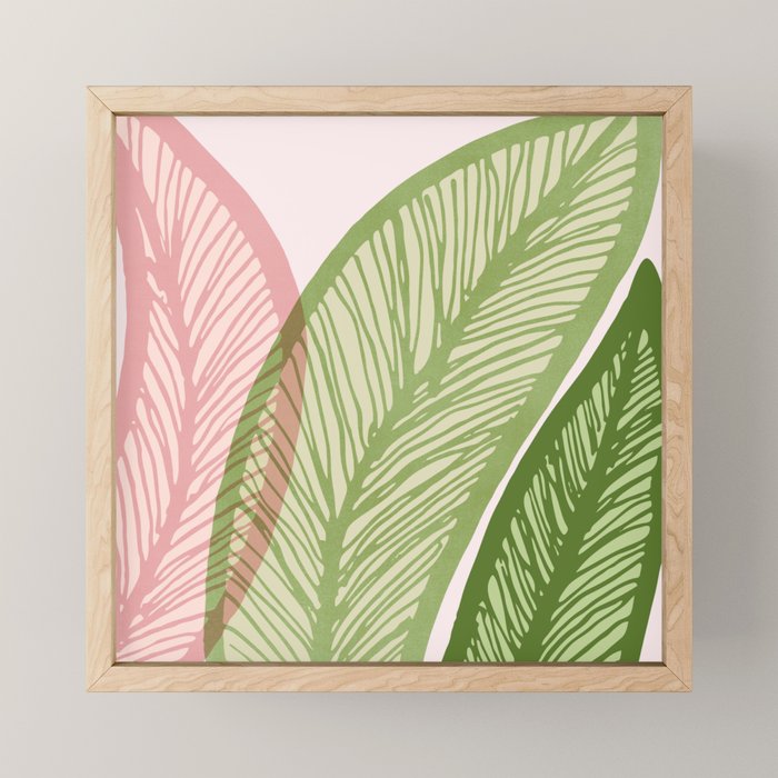 Tropical Banana Leaf Line Art Mini Art Print Gallery Image 1