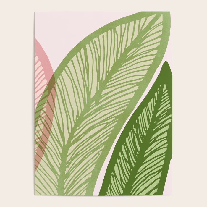 Tropical Banana Leaf Line Art Poster Gallery Image 4