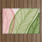 Tropical Banana Leaf Line Art Outdoor Rug Gallery Image 1