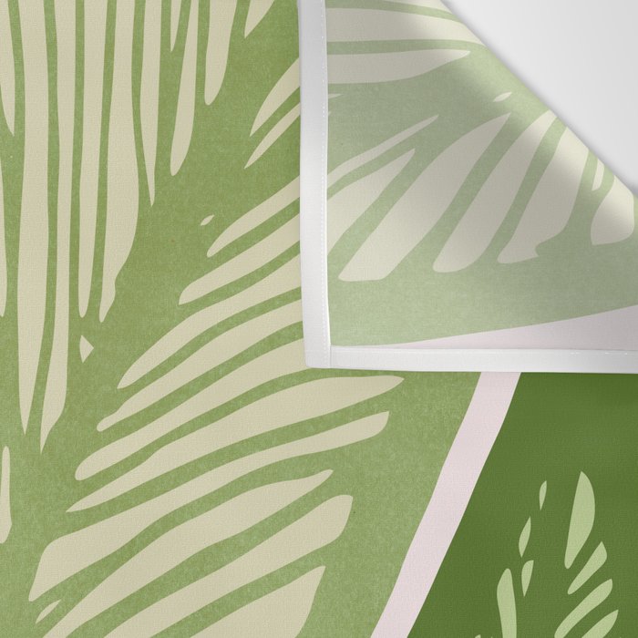 Tropical Banana Leaf Line Art Wall Tapestry Gallery Image 3
