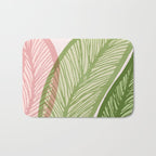 Tropical Banana Leaf Line Art Bath Mat Gallery Image 1