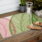 Tropical Banana Leaf Line Art Outdoor Rug Gallery Image 2