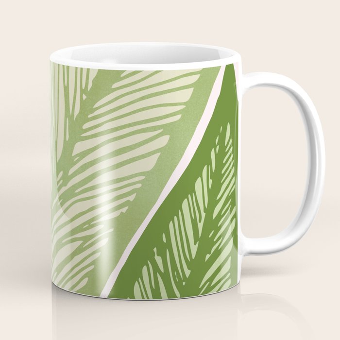 Tropical Banana Leaf Line Art Coffee Mug Gallery Image 1