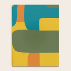 Deconstructed Quilt Modern Minimalist Pattern in Teal, Green, Orange, and Mustard Notebook Gallery Image 4
