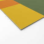 Deconstructed Quilt Modern Minimalist Pattern in Teal, Green, Orange, and Mustard Welcome Mat Gallery Image 2