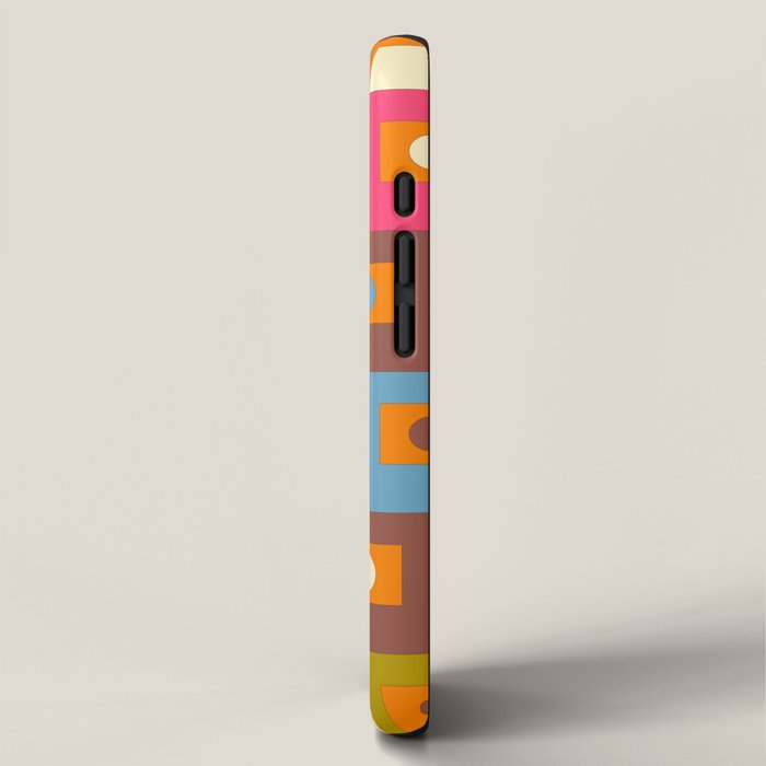 Mid Century Modern Geometric Colorful Eclectic Rektangel Pattern iPhone Case Gallery Image 2