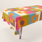 Mid Century Modern Geometric Colorful Eclectic Rektangel Pattern Tablecloth Gallery Image 1