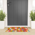 Mid Century Modern Geometric Colorful Eclectic Rektangel Pattern Welcome Mat Gallery Image 3