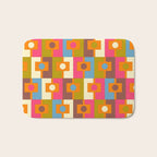 Mid Century Modern Geometric Colorful Eclectic Rektangel Pattern Bath Mat Gallery Image 1