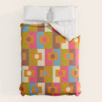 Mid Century Modern Geometric Colorful Eclectic Rektangel Pattern Comforter Gallery Image 6