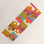 Mid Century Modern Geometric Colorful Eclectic Rektangel Pattern Yoga Mat Gallery Image 1