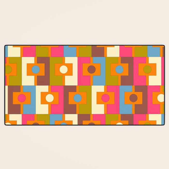 Mid Century Modern Geometric Colorful Eclectic Rektangel Pattern Desk Mat Gallery Image 3