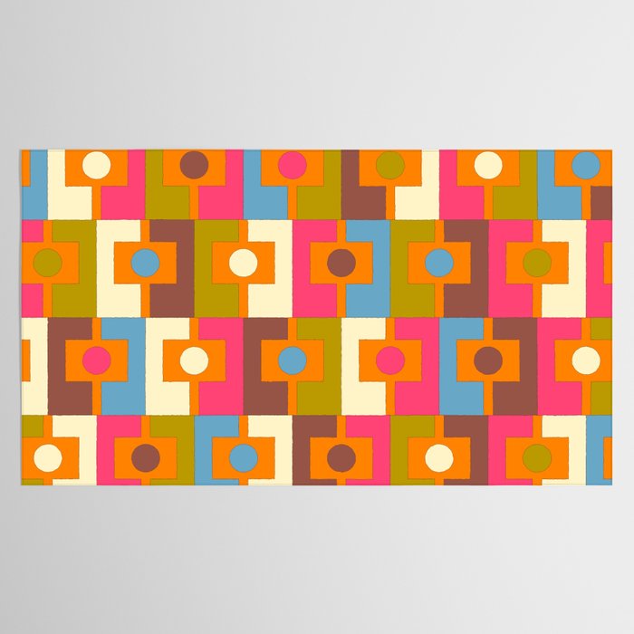 Mid Century Modern Geometric Colorful Eclectic Rektangel Pattern Tablecloth Gallery Image 2