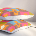 Mid Century Modern Geometric Colorful Eclectic Rektangel Pattern Pillow Sham Gallery Image 3