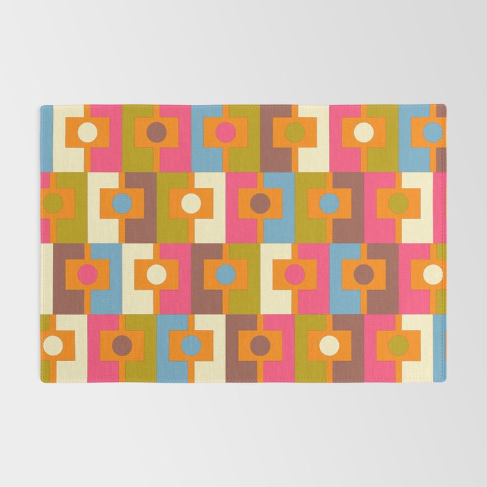Mid Century Modern Geometric Colorful Eclectic Rektangel Pattern Rug Gallery Image 2