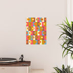 Mid Century Modern Geometric Colorful Eclectic Rektangel Pattern Poster Gallery Image 2