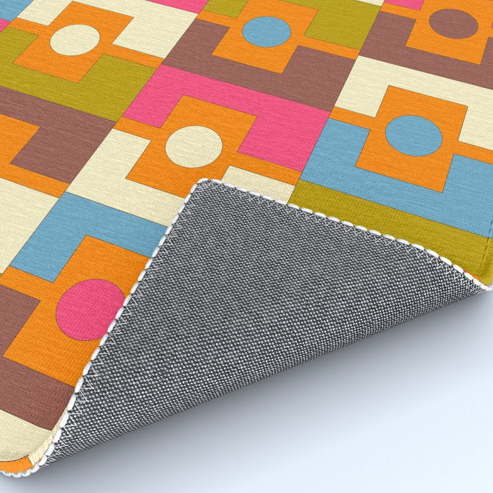 Mid Century Modern Geometric Colorful Eclectic Rektangel Pattern Rug Gallery Image 4