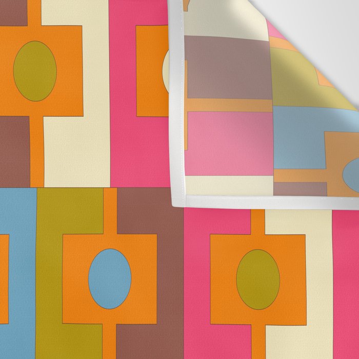 Mid Century Modern Geometric Colorful Eclectic Rektangel Pattern Wall Tapestry Gallery Image 3
