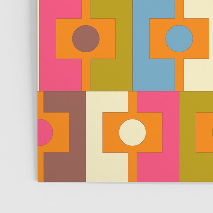 Mid Century Modern Geometric Colorful Eclectic Rektangel Pattern Poster Gallery Image 3