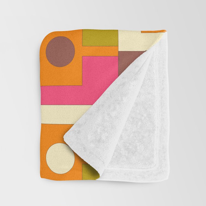 Mid Century Modern Geometric Colorful Eclectic Rektangel Pattern Throw Blanket Gallery Image 3