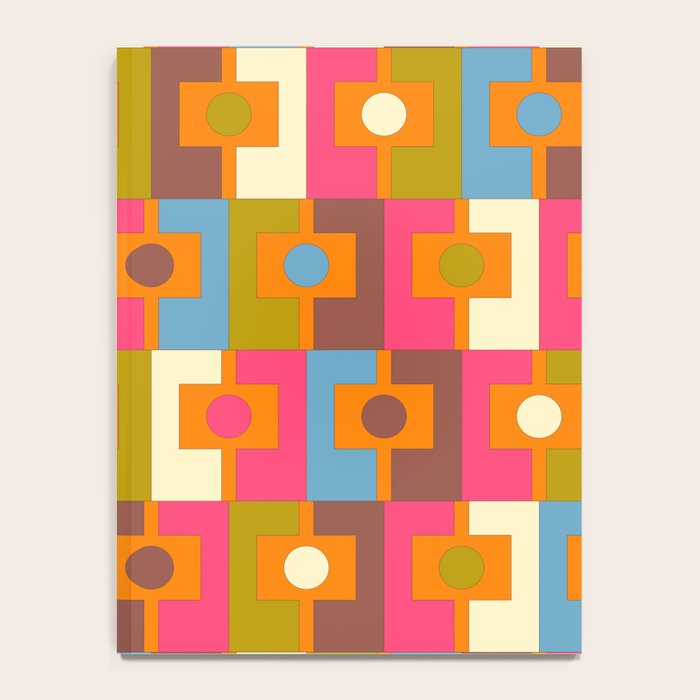 Mid Century Modern Geometric Colorful Eclectic Rektangel Pattern Notebook Gallery Image 4