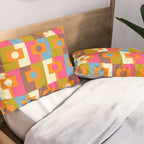 Mid Century Modern Geometric Colorful Eclectic Rektangel Pattern Pillow Sham Gallery Image 2