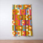 Mid Century Modern Geometric Colorful Eclectic Rektangel Pattern Window Curtain Gallery Image 3
