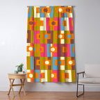 Mid Century Modern Geometric Colorful Eclectic Rektangel Pattern Window Curtain Gallery Image 5