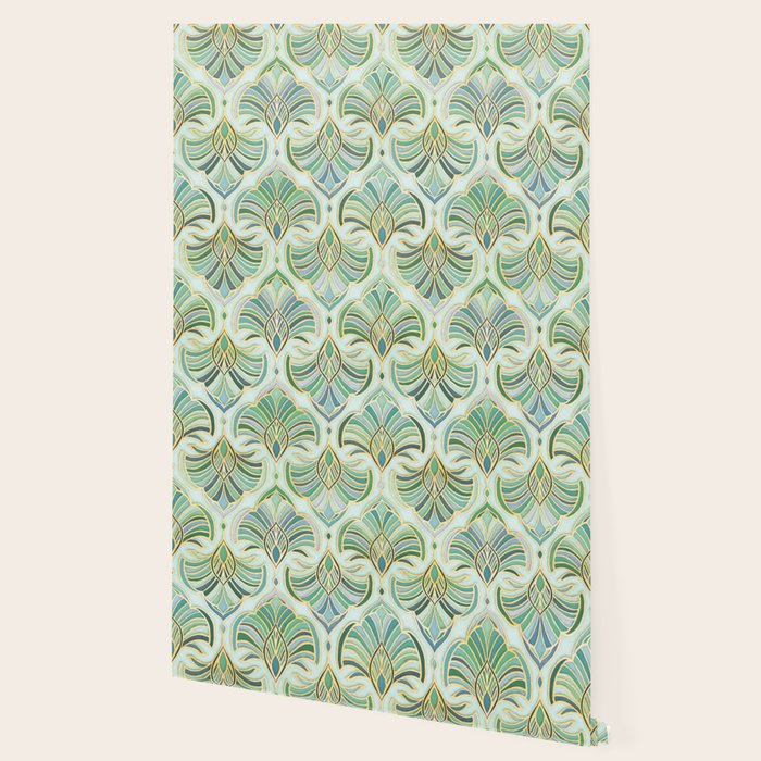 Jade Enamel Art Deco Fans Wallpaper Gallery Image 2