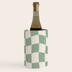 Sage Green Wavy Checkered Pattern Wine Chiller Gallery Image 2