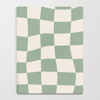 Sage Green Wavy Checkered Pattern Notebook Gallery Image 4