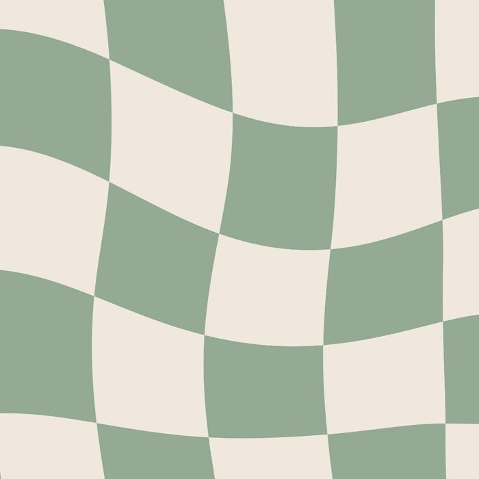 Sage Green Wavy Checkered Pattern Coffee Mug Gallery Image 2