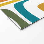 Palm Springs Midcentury Modern Abstract in Moroccan Teal, Orange, Mustard, Olive, and White Welcome Mat Gallery Image 2