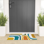 Palm Springs Midcentury Modern Abstract in Moroccan Teal, Orange, Mustard, Olive, and White Welcome Mat Gallery Image 3
