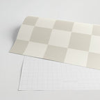 Checkerboard Check Checkered Pattern in Mushroom Beige and Cream Wrapping Paper Gallery Image 2