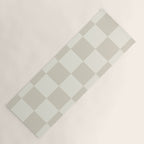 Checkerboard Check Checkered Pattern in Mushroom Beige and Cream Yoga Mat Gallery Image 1