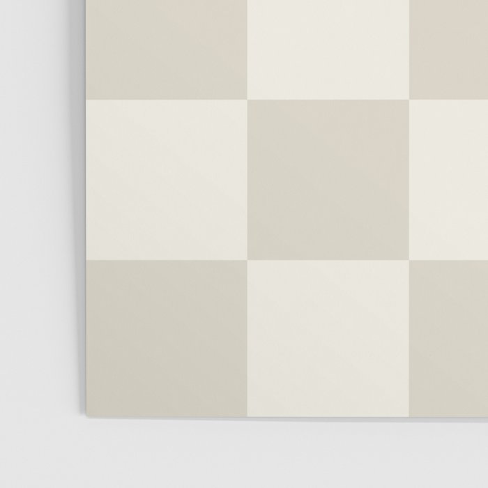Checkerboard Check Checkered Pattern in Mushroom Beige and Cream Poster Gallery Image 3