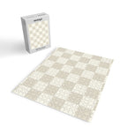 Checkerboard Check Checkered Pattern in Mushroom Beige and Cream Jigsaw Puzzle Gallery Image 2