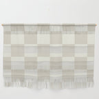 Checkerboard Check Checkered Pattern in Mushroom Beige and Cream Wall Hanging Gallery Image 1