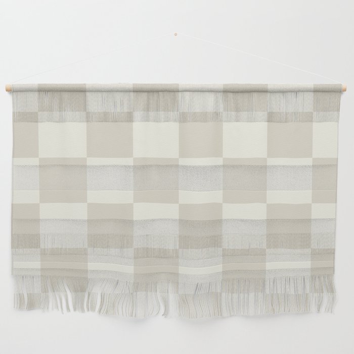 Checkerboard Check Checkered Pattern in Mushroom Beige and Cream Wall Hanging Gallery Image 1