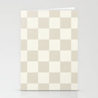 Checkerboard Check Checkered Pattern in Mushroom Beige and Cream Stationery Card Gallery Image 2