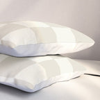 Checkerboard Check Checkered Pattern in Mushroom Beige and Cream Pillow Sham Gallery Image 3
