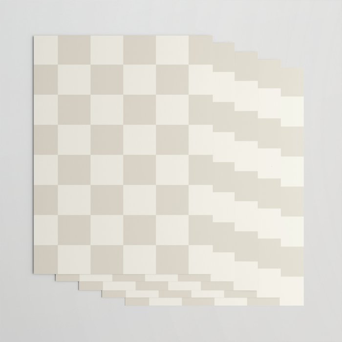 Checkerboard Check Checkered Pattern in Mushroom Beige and Cream Wrapping Paper Gallery Image 3