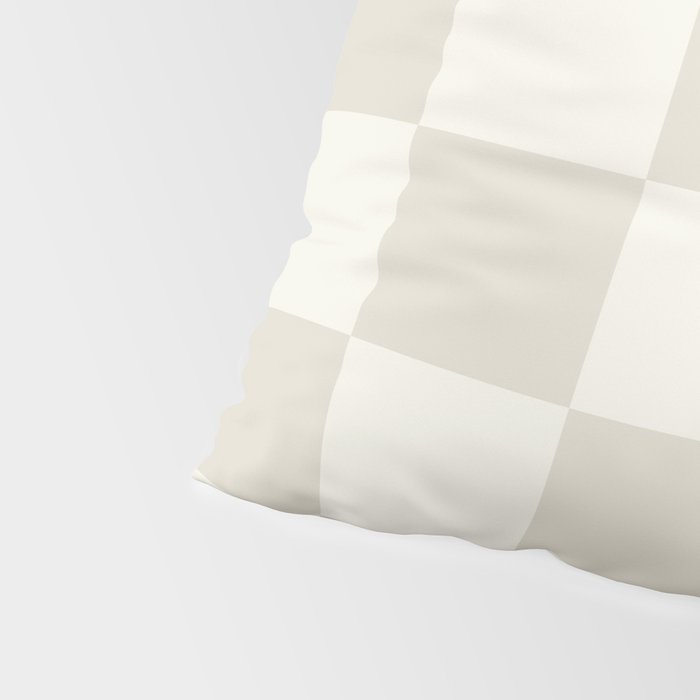 Checkerboard Check Checkered Pattern in Mushroom Beige and Cream Pillow Sham Gallery Image 4