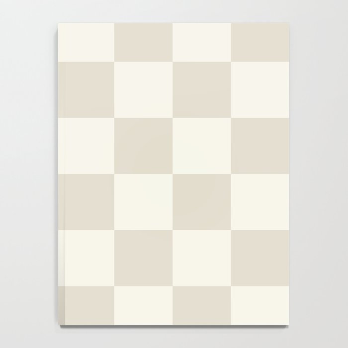 Checkerboard Check Checkered Pattern in Mushroom Beige and Cream Notebook Gallery Image 4