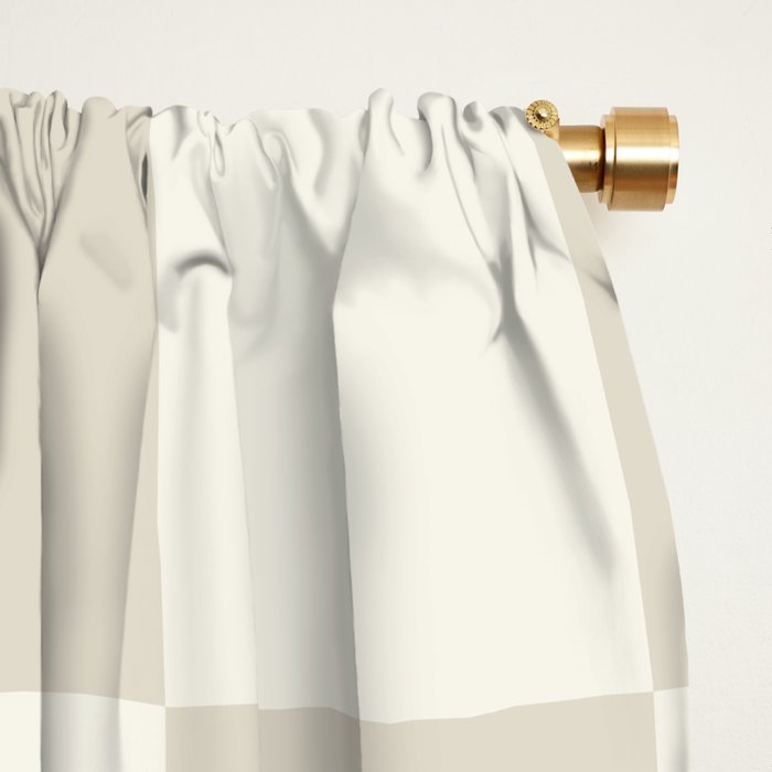 Checkerboard Check Checkered Pattern in Mushroom Beige and Cream Window Curtain Gallery Image 2