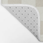 Checkerboard Check Checkered Pattern in Mushroom Beige and Cream Bath Mat Gallery Image 2