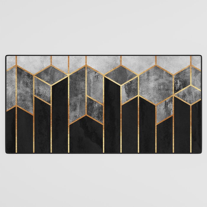Charcoal Hexagons Desk Mat Gallery Image 3