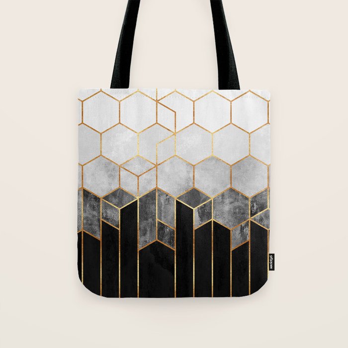 Charcoal Hexagons Tote Bag Gallery Image 1