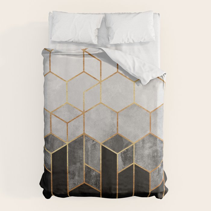 Charcoal Hexagons Duvet Cover Gallery Image 6